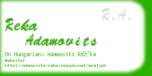reka adamovits business card